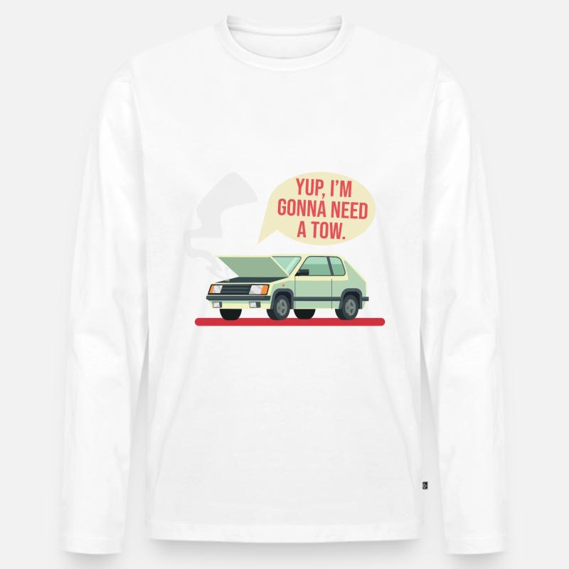 Abschleppdienst Autopanne abschleppen - Männer Premium Bio Langarmshirt - Weiß