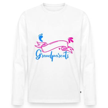 Bald werden wir Oma und Opa, Wir werden Großeltern - Männer Premium Bio Langarmshirt - Weiß - Vorne - Nico (187cm)