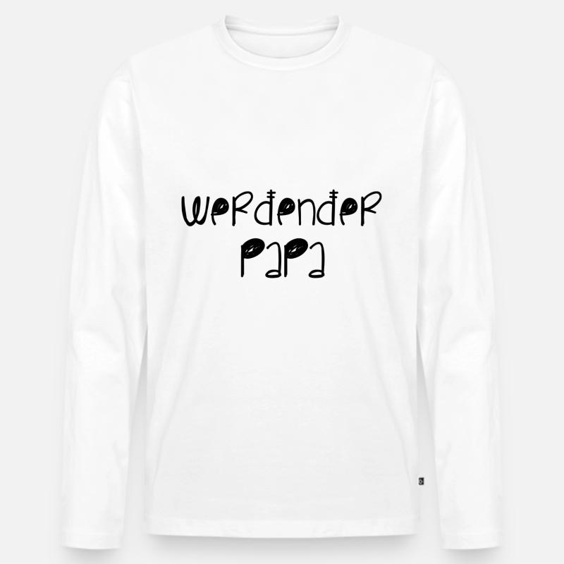 Werdender Papa - Männer Premium Bio Langarmshirt - Weiß