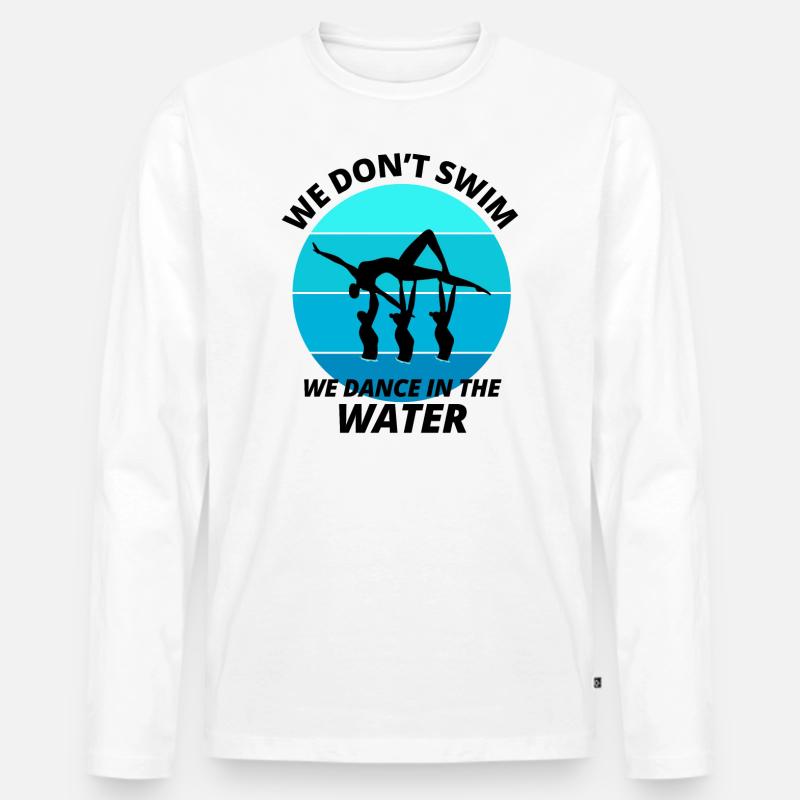 Synchro Schwimmer Synchronschwimmen Lustig - Männer Premium Bio Langarmshirt - Weiß