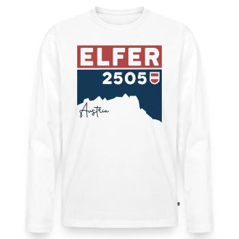 Elfer Berg Elferspitze Hike Normalweg Tirol - Men's Premium Organic Long Sleeve Shirt - white - Front - Nico (187cm)