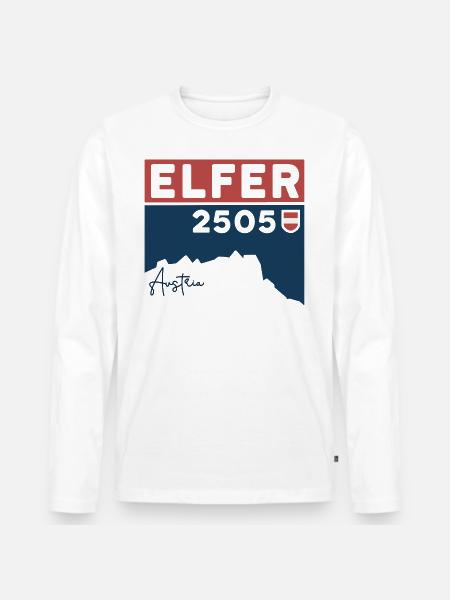 Elfer Berg Elferspitze Hike Normalweg Tirol - Ekologisk långärmad premium-T-shirt herr - vit
