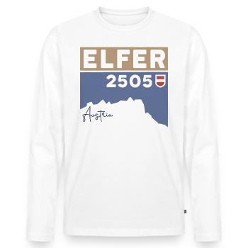 Elfer Berg Hiking Elferspitze Hike Mountain Tour - Men's Premium Organic Long Sleeve Shirt - white - Front - Nico (187cm)