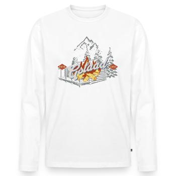 Gstaad Winter Campus Outdoor könnte - Männer Premium Bio Langarmshirt - Weiß - Vorne - Nico (187cm)