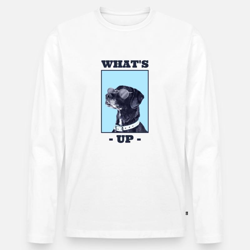 Cooler Hund - Männer Premium Bio Langarmshirt - Weiß