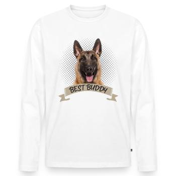 Malinois Belgischer Schäferhund - Männer Premium Bio Langarmshirt - Weiß - Vorne - Nico (187cm)