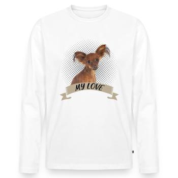 Russkiy Toy My Love - Männer Premium Bio Langarmshirt - Weiß - Vorne - Nico (187cm)