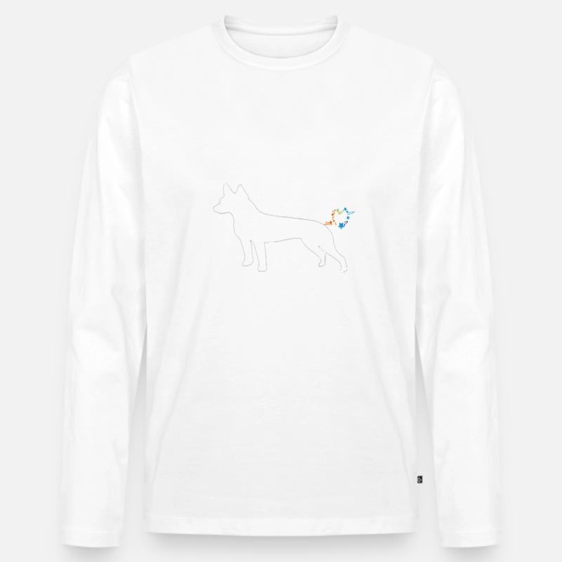 Malinois - Belgischer Schäferhund - Männer Premium Bio Langarmshirt - Weiß