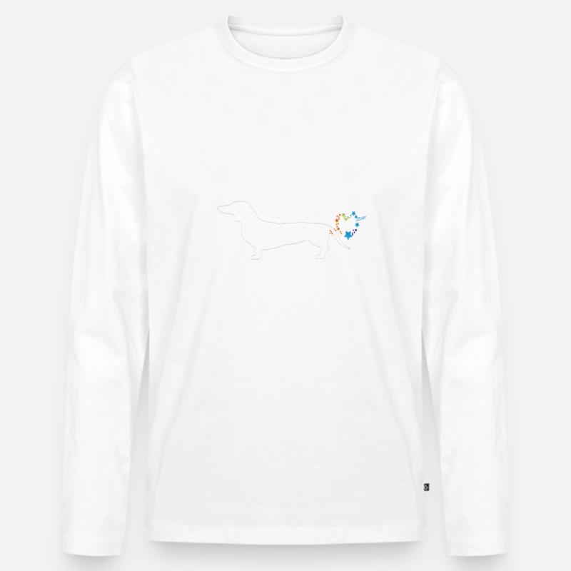 Dackel Hund - Dackel - Männer Premium Bio Langarmshirt - Weiß