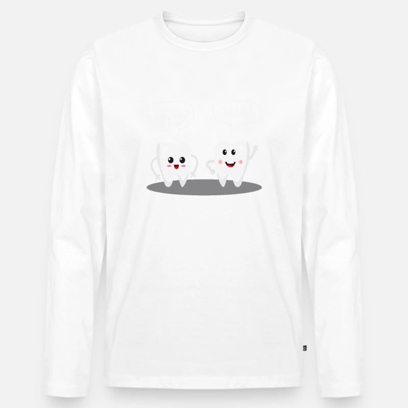 Süße Zähne - Männer Premium Bio Langarmshirt - Weiß