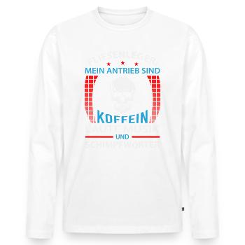 Fliesenleger Spruch - Männer Premium Bio Langarmshirt - Weiß - Vorne - Nico (187cm)