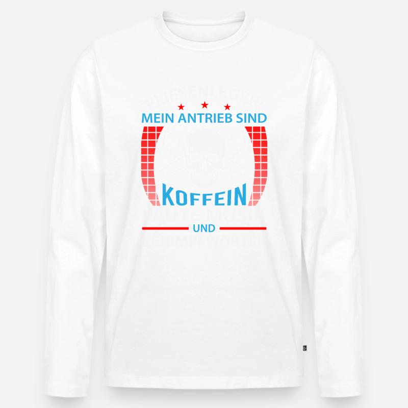 Fliesenleger Spruch - Männer Premium Bio Langarmshirt - undefined