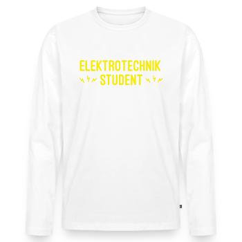Elektrotechnik Uni - Männer Premium Bio Langarmshirt - Weiß - Vorne - Nico (187cm)