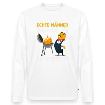 Männer Grillen - Männer Premium Bio Langarmshirt - Weiß - Vorne - Nico (187cm)