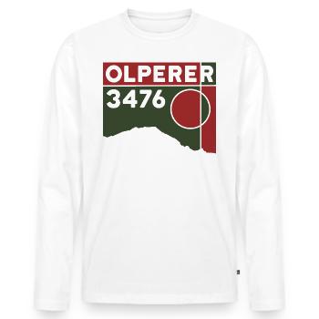 Olperer Tirol Nordgrat Überschreitung Wanderung - Männer Premium Bio Langarmshirt - Weiß - Vorne - Nico (187cm)
