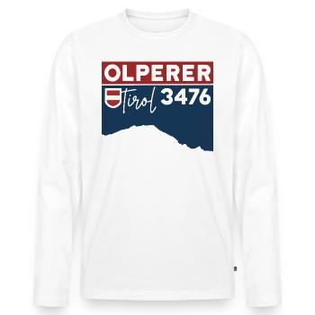 Olperer Nordgrat Brücke Überschreitung Wanderung - Männer Premium Bio Langarmshirt - Weiß - Vorne - Nico (187cm)