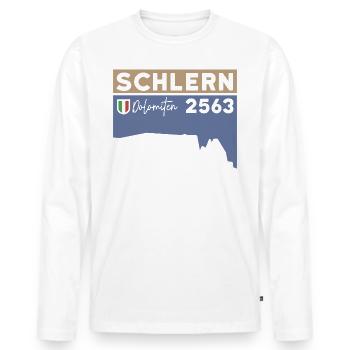 Schlern Sciliar Dolomiten Höhe Wanderung Südtirol - Männer Premium Bio Langarmshirt - Weiß - Vorne - Nico (187cm)