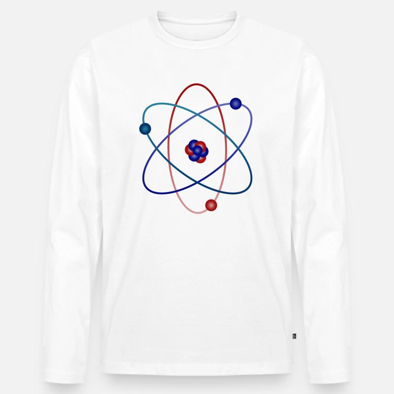 Atom - Männer Premium Bio Langarmshirt - Weiß