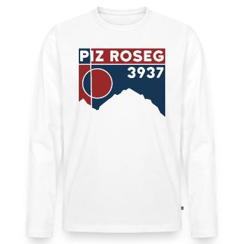 Piz Roseg Ski Tour, Alpine Tour, Hike Bernina - Men's Premium Organic Long Sleeve Shirt - white - Front - Nico (187cm)