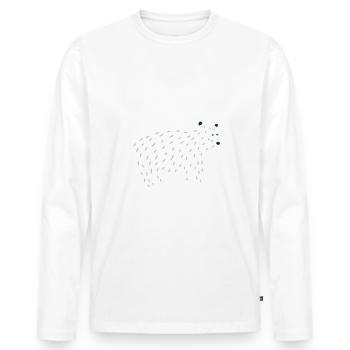 Polar bear | Bestseller | - Men's Premium Organic Long Sleeve Shirt - white - Front - Nico (187cm)