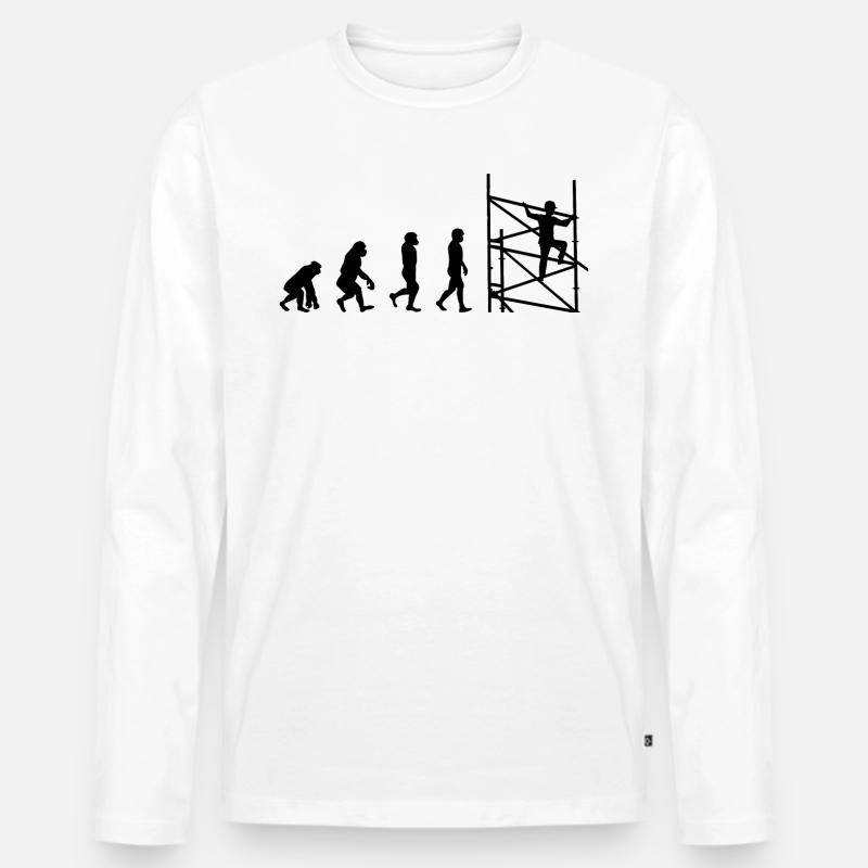 Gerüstgerüst Baugerüst Evolution - Männer Premium Bio Langarmshirt - Weiß