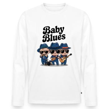 Baby Blues - Men's Premium Organic Long Sleeve Shirt - white - Front - Nico (187cm)