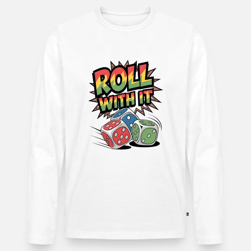 Lass dich darauf ein - Männer Premium Bio Langarmshirt - Weiß