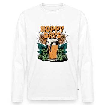 Hoppy Days - Männer Premium Bio Langarmshirt - Weiß - Vorne - Nico (187cm)