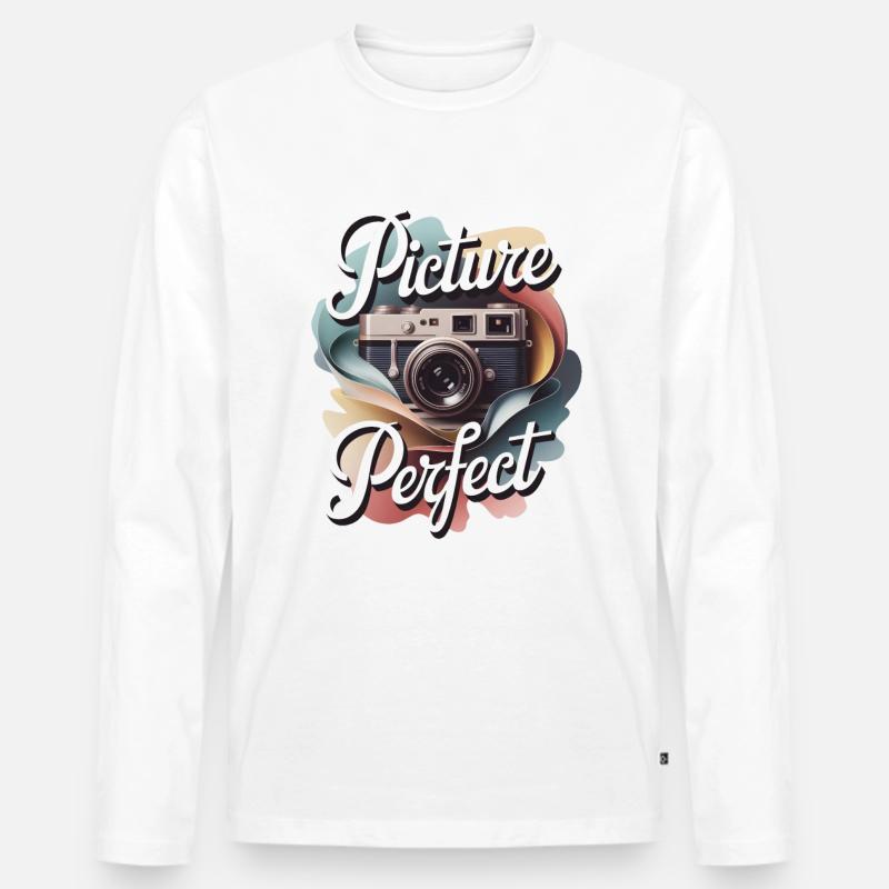 Perfektes Bild - Männer Premium Bio Langarmshirt - Weiß