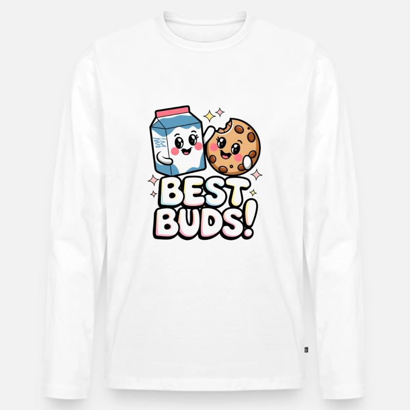 Beste Kumpels! - Männer Premium Bio Langarmshirt - Weiß