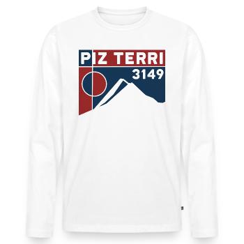 Piz Terri Adula Alpes Suisse Randonnée Souvenir - T-shirt manches longues Premium bio Homme - blanc - Devant - Nico (187cm)