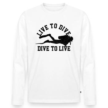 Diving - diver gift - Men's Premium Organic Long Sleeve Shirt - white - Front - Nico (187cm)