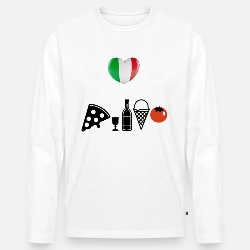 Italien Geschenkidee - Männer Premium Bio Langarmshirt - Weiß