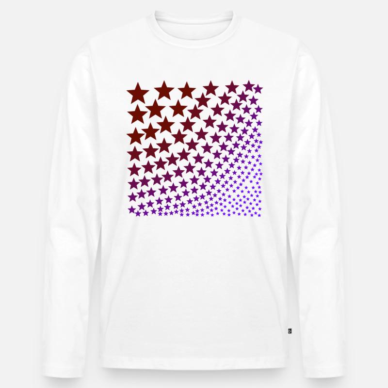 Sterne rot lila Geschenkidee - Männer Premium Bio Langarmshirt - Weiß