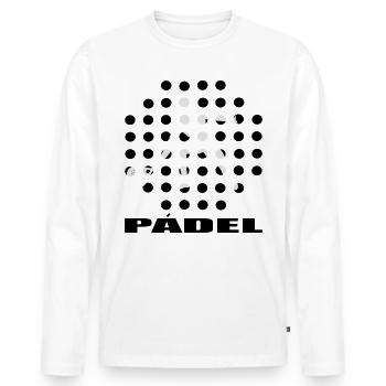 Padel - Men's Premium Organic Long Sleeve Shirt - white - Front - Nico (187cm)