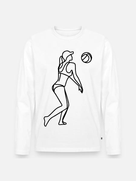 Beachvolleyballspieler Mädchen - Männer Premium Bio Langarmshirt - Weiß