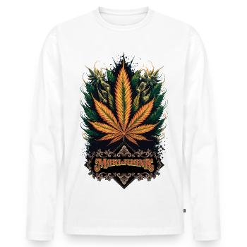 Marijuana - Männer Premium Bio Langarmshirt - Weiß - Vorne - Nico (187cm)