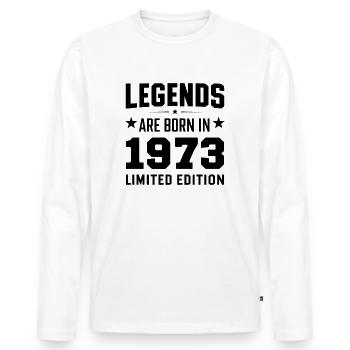 Legends Are Born In 1973 Édition limitée - T-shirt manches longues Premium bio Homme - blanc - Devant - Nico (187cm)