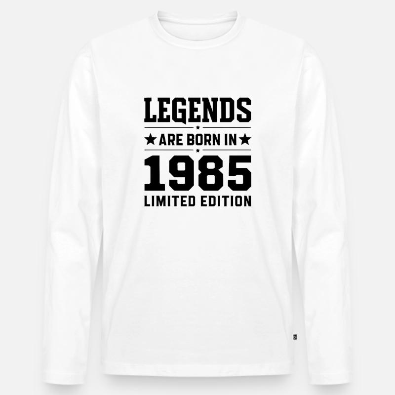 Legends Are Born In 1985 Limited Edition - Männer Premium Bio Langarmshirt - Weiß
