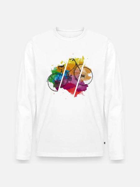 Fahrrad - Männer Premium Bio Langarmshirt - Weiß