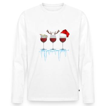 Vin chaud de Noël - T-shirt manches longues Premium bio Homme - blanc - Devant - Nico (187cm)