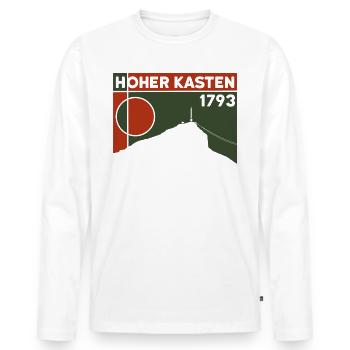 Hoher Kasten Berg Wandern Alpstein Appenzell Trail - Männer Premium Bio Langarmshirt - Weiß - Vorne - Nico (187cm)
