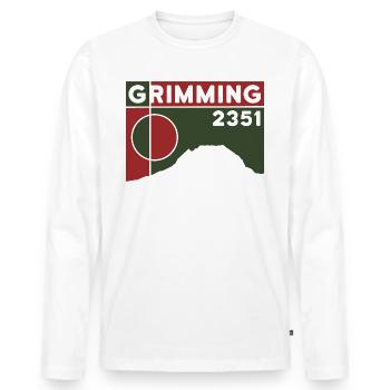 High Grimming Finisher Altitude Hike Dachstein - Men's Premium Organic Long Sleeve Shirt - white - Front - Nico (187cm)