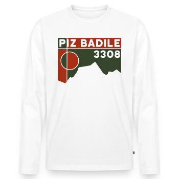Piz Badile North Ridge Mountain Guide Ascent Souvenir - Men's Premium Organic Long Sleeve Shirt - white - Front - Nico (187cm)