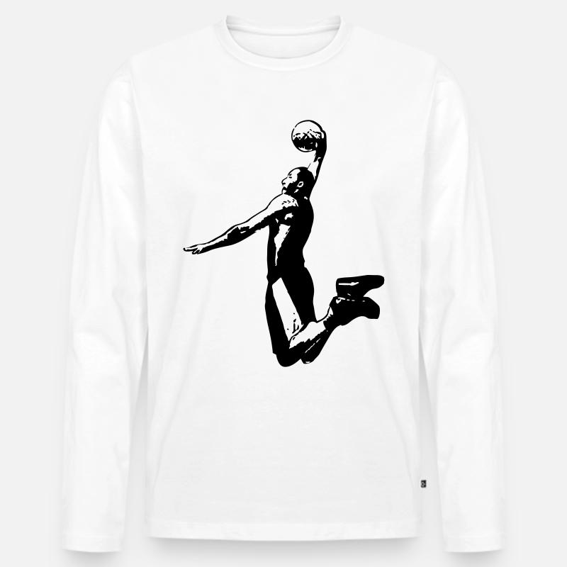 Basketball - Männer Premium Bio Langarmshirt - Weiß