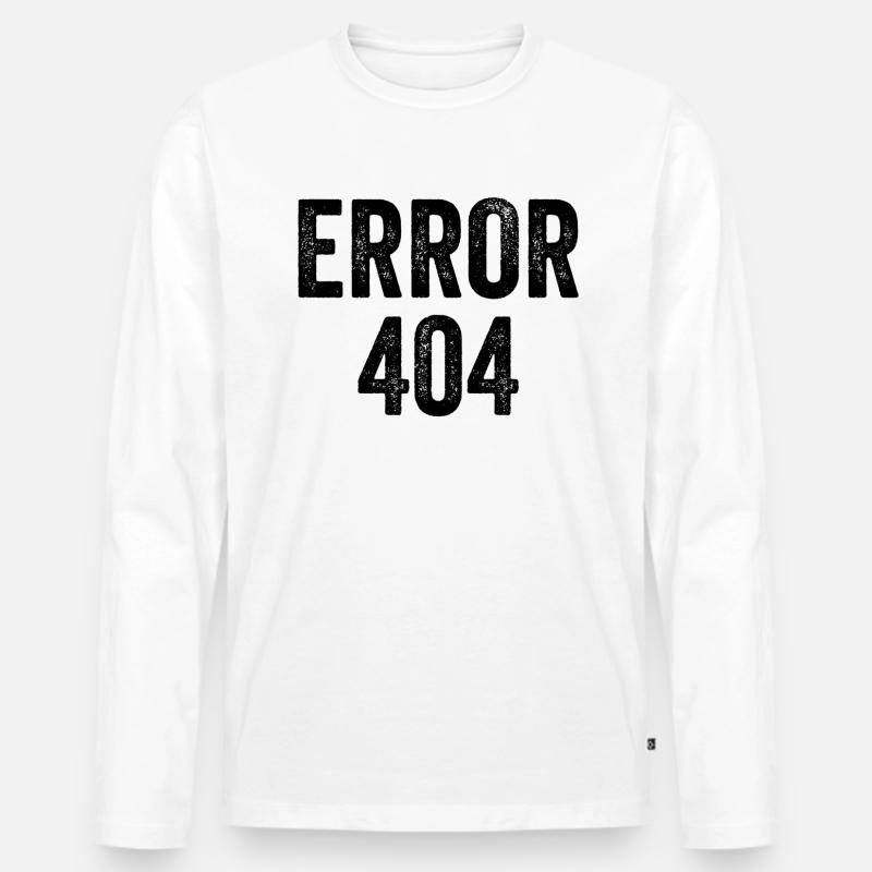 Error 404 - Männer Premium Bio Langarmshirt - Weiß