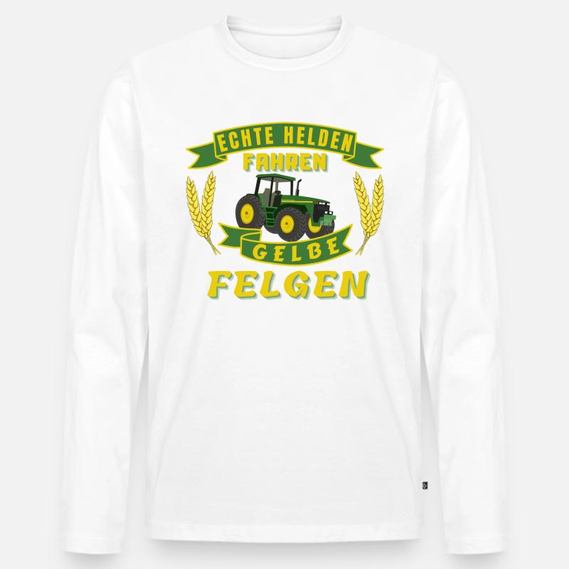 Echte Helden - Männer Premium Bio Langarmshirt - Weiß