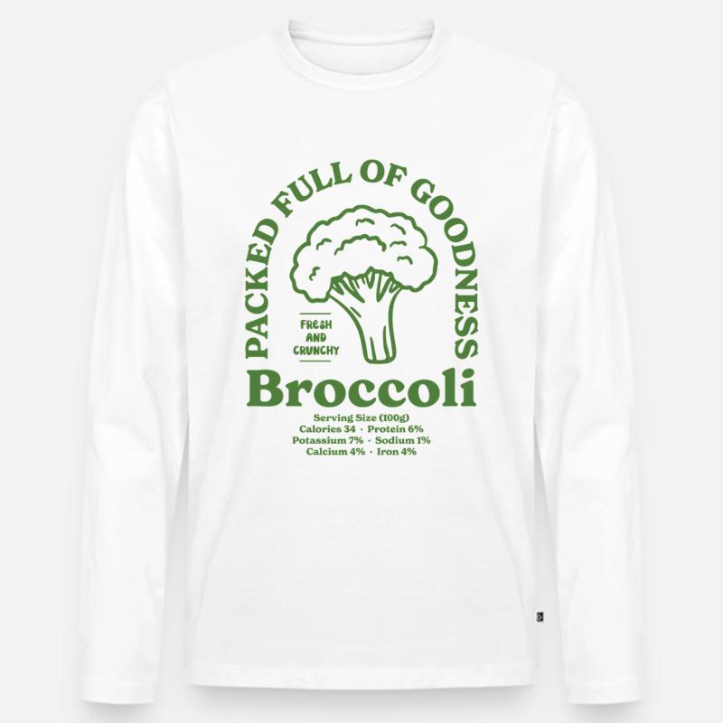 Brokkoli Ernährung - Männer Premium Bio Langarmshirt - Weiß