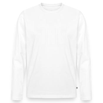 DNB Shirt, Drum and Bass Geschenk - Männer Premium Bio Langarmshirt - Weiß - Vorne - Nico (187cm)