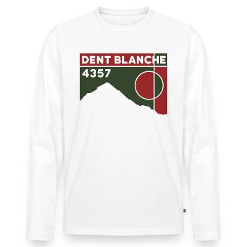 Dent Blanche Granges Valais Itinéraire normal randonnée alpine - T-shirt manches longues Premium bio Homme - blanc - Devant - Nico (187cm)
